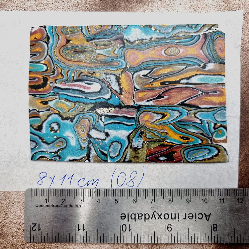 Raw Polymer Clay Veneer (08) "Oil Painting" Mokume Gane