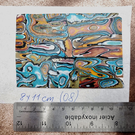 Raw Polymer Clay Veneer (08) "Oil Painting" Mokume Gane