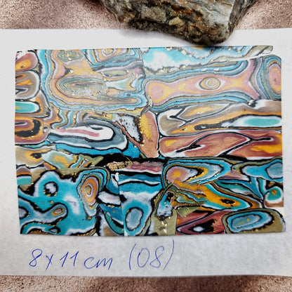 Raw Polymer Clay Veneer (08) "Oil Painting" Mokume Gane