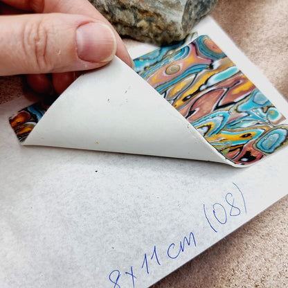 Raw Polymer Clay Veneer (08) "Oil Painting" Mokume Gane