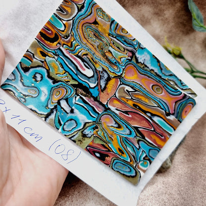 Raw Polymer Clay Veneer (08) "Oil Painting" Mokume Gane