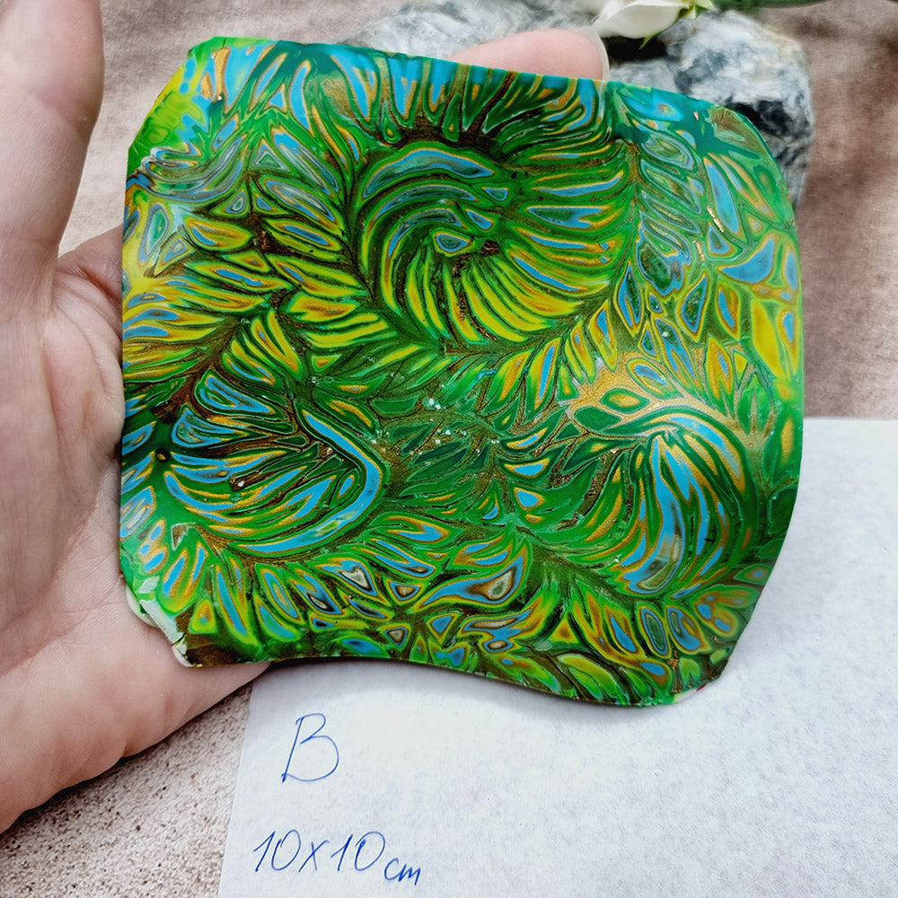 Raw Polymer Clay Veneer (B) "Strawberries Summer Field"