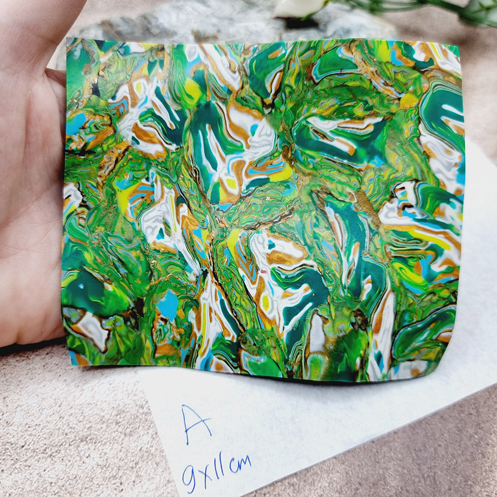 Raw Polymer Clay Veneer (A) "Strawberries Summer Field"