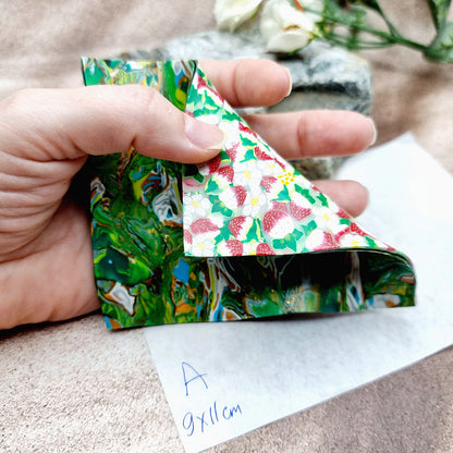 Raw Polymer Clay Veneer (A) "Strawberries Summer Field"