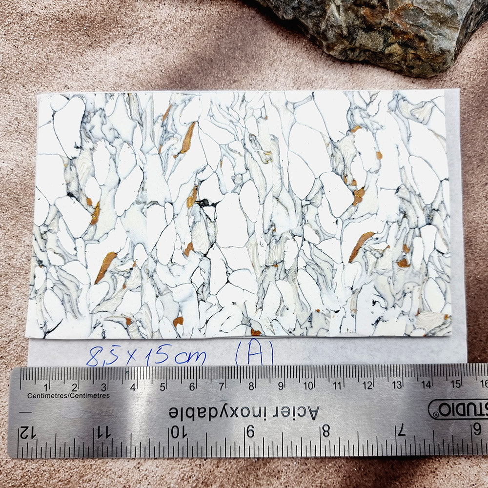 Raw Polymer Clay Veneer (A) "White Marble" Stone Imitation