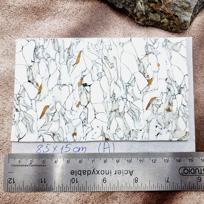 Raw Polymer Clay Veneer (A) "White Marble" Stone Imitation