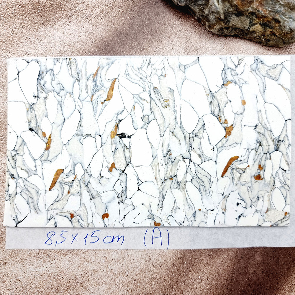 Raw Polymer Clay Veneer (A) "White Marble" Stone Imitation