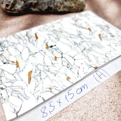 Raw Polymer Clay Veneer (A) "White Marble" Stone Imitation