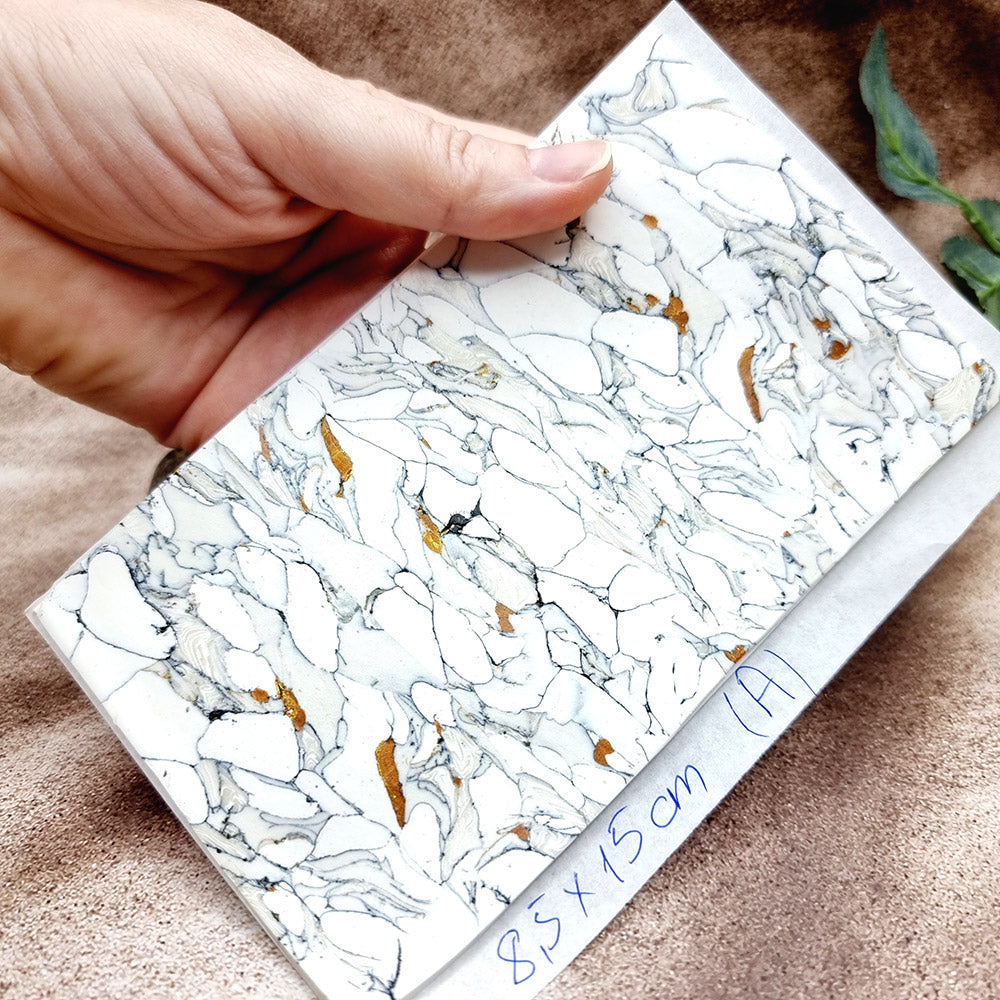 Raw Polymer Clay Veneer (A) "White Marble" Stone Imitation