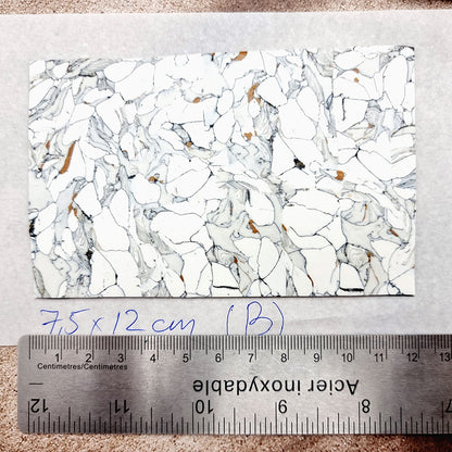 Raw Polymer Clay Veneer (B) "White Marble" Stone Imitation
