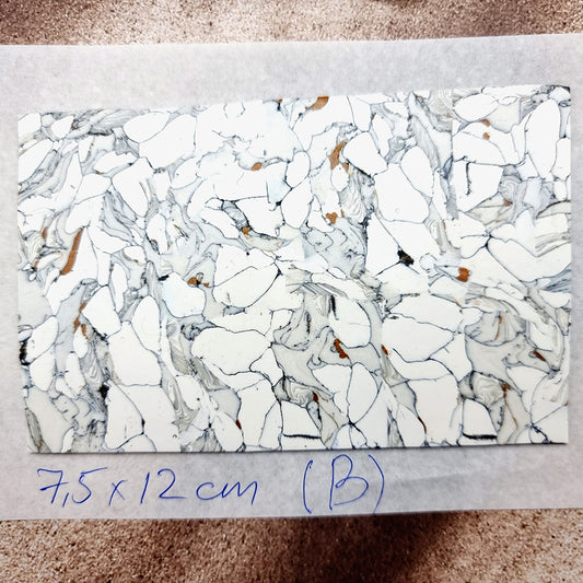 Raw Polymer Clay Veneer (B) "White Marble" Stone Imitation