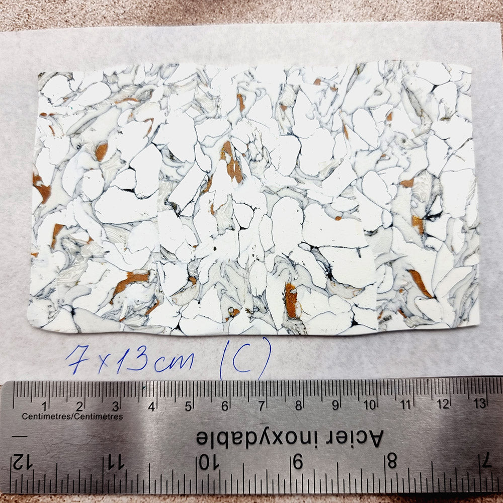 Raw Polymer Clay Veneer (C) "White Marble" Stone Imitation