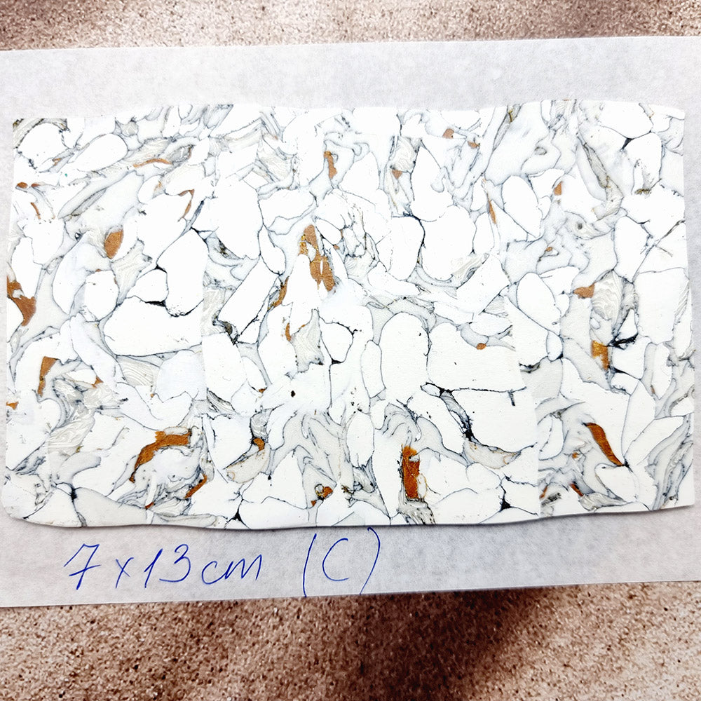 Raw Polymer Clay Veneer (C) "White Marble" Stone Imitation