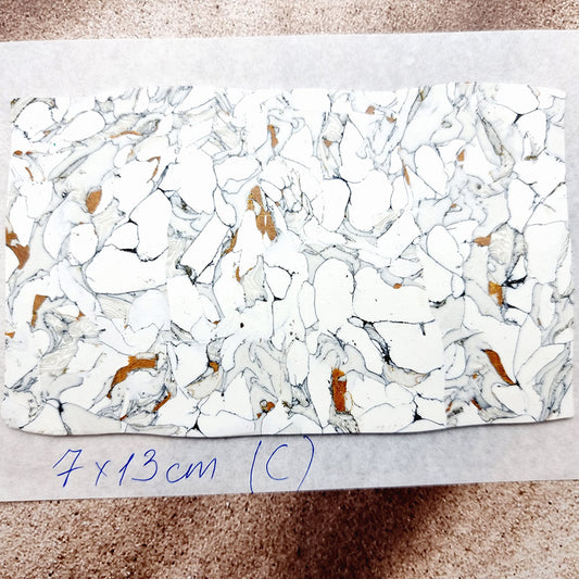 Raw Polymer Clay Veneer (C) "White Marble" Stone Imitation