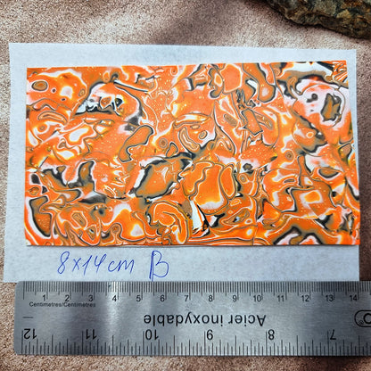 Raw Polymer Clay Veneer (B) "Pumpkins" Mokume Gane