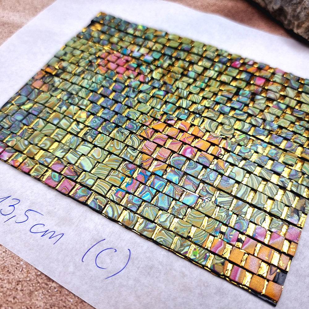 Raw Polymer Clay Veneer (C) "Amazing Mosaic"