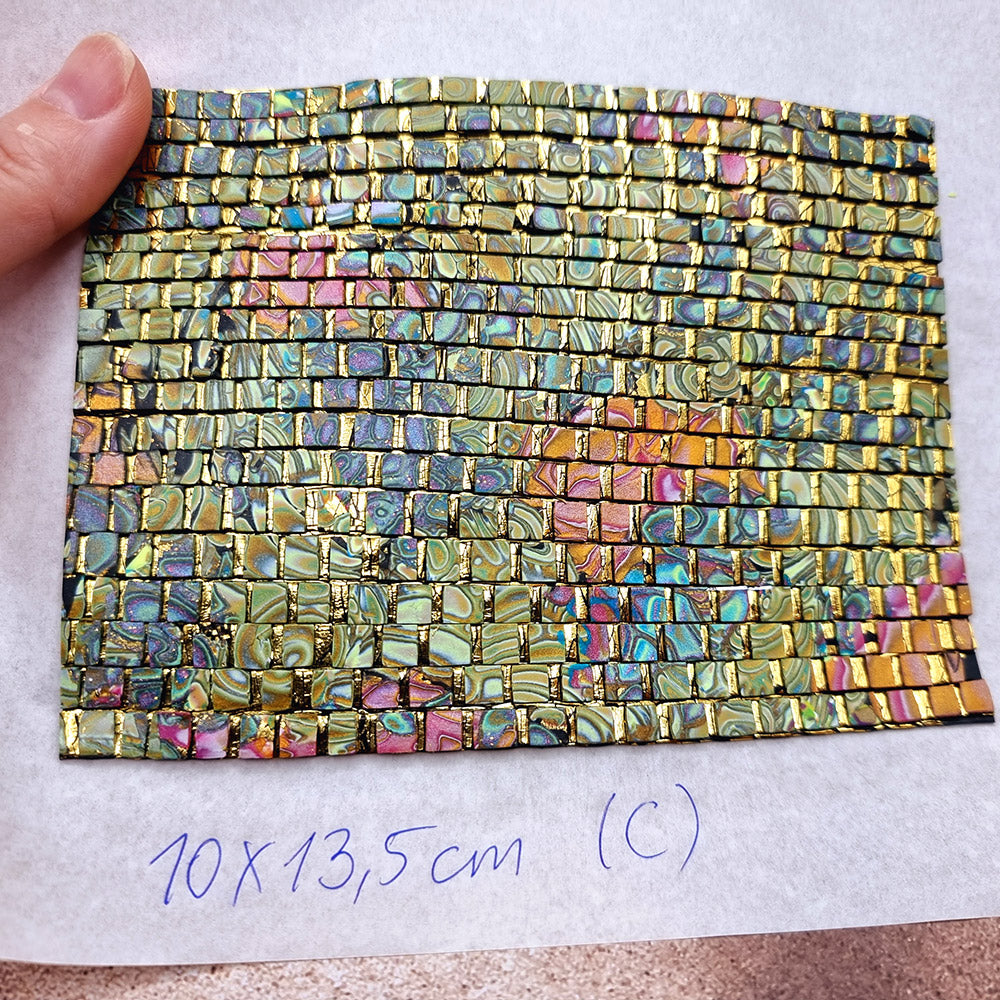 Raw Polymer Clay Veneer (C) "Amazing Mosaic"
