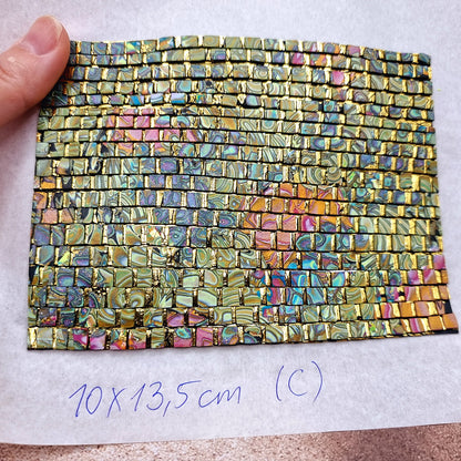 Raw Polymer Clay Veneer (C) "Amazing Mosaic"