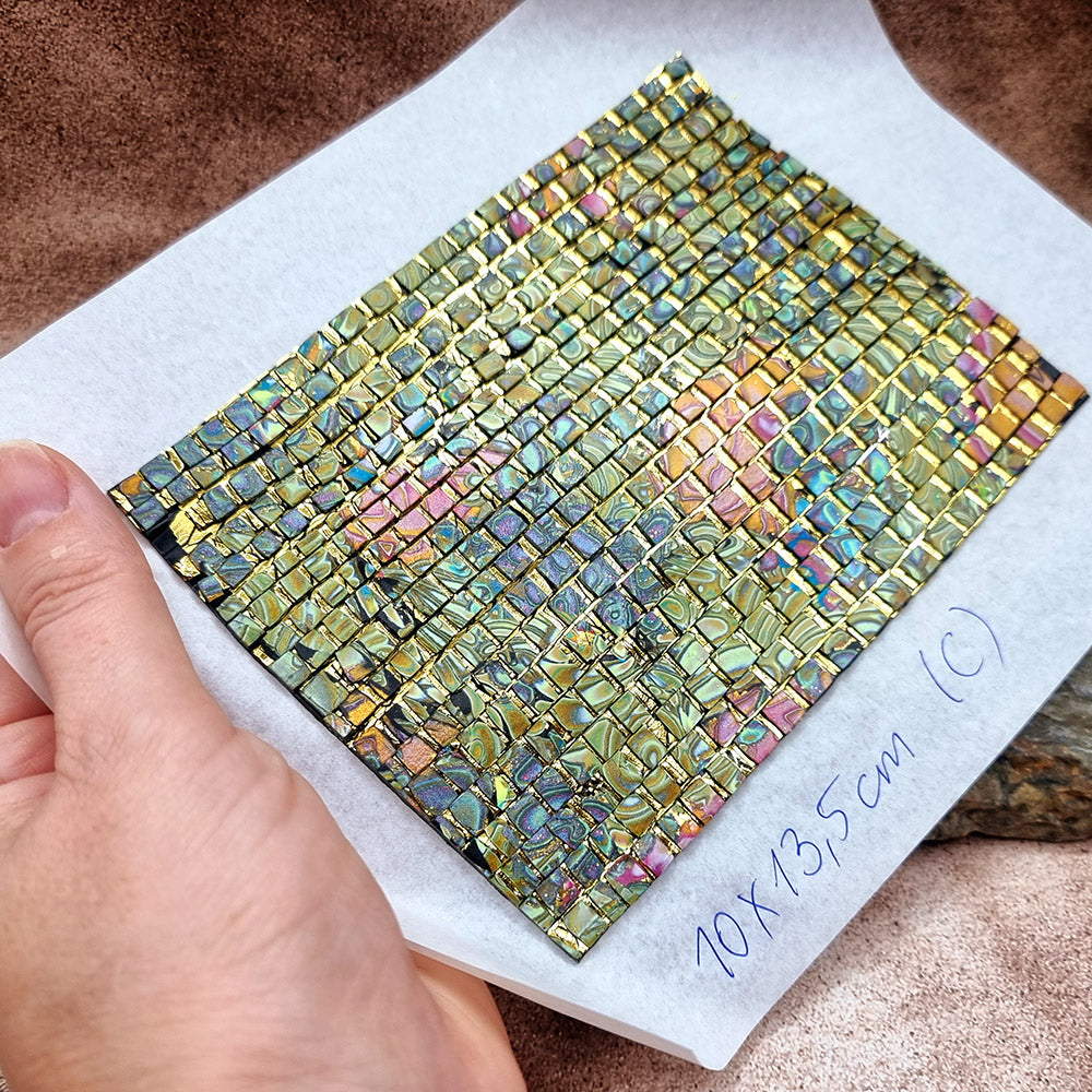 Raw Polymer Clay Veneer (C) "Amazing Mosaic"