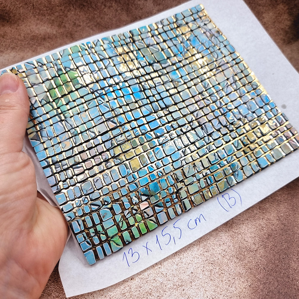Raw Polymer Clay Veneer (B) "Amazing Mosaic"