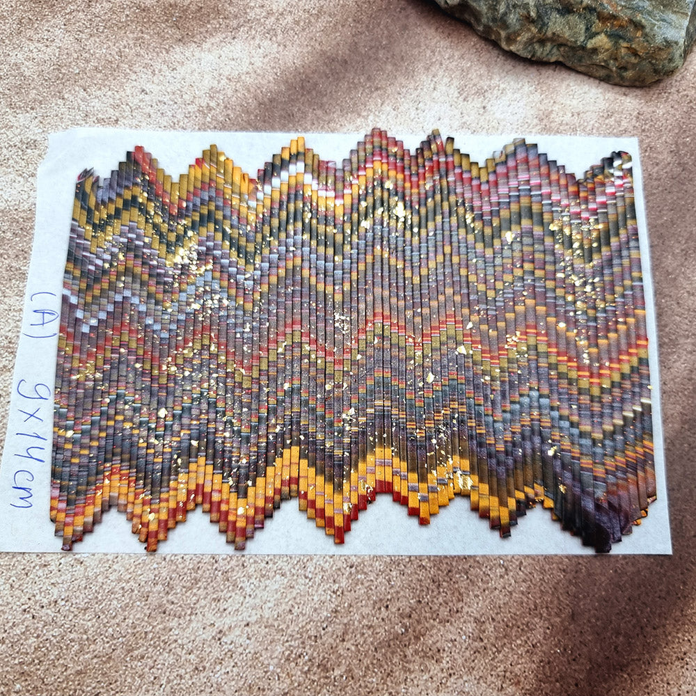 Raw Polymer Clay Veneer (A) "Amazing Bargello"