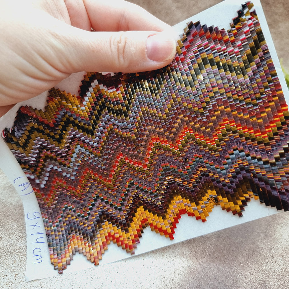 Raw Polymer Clay Veneer (A) "Amazing Bargello"