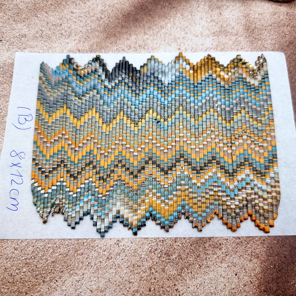 Raw Polymer Clay Veneer (B) "Amazing Bargello"