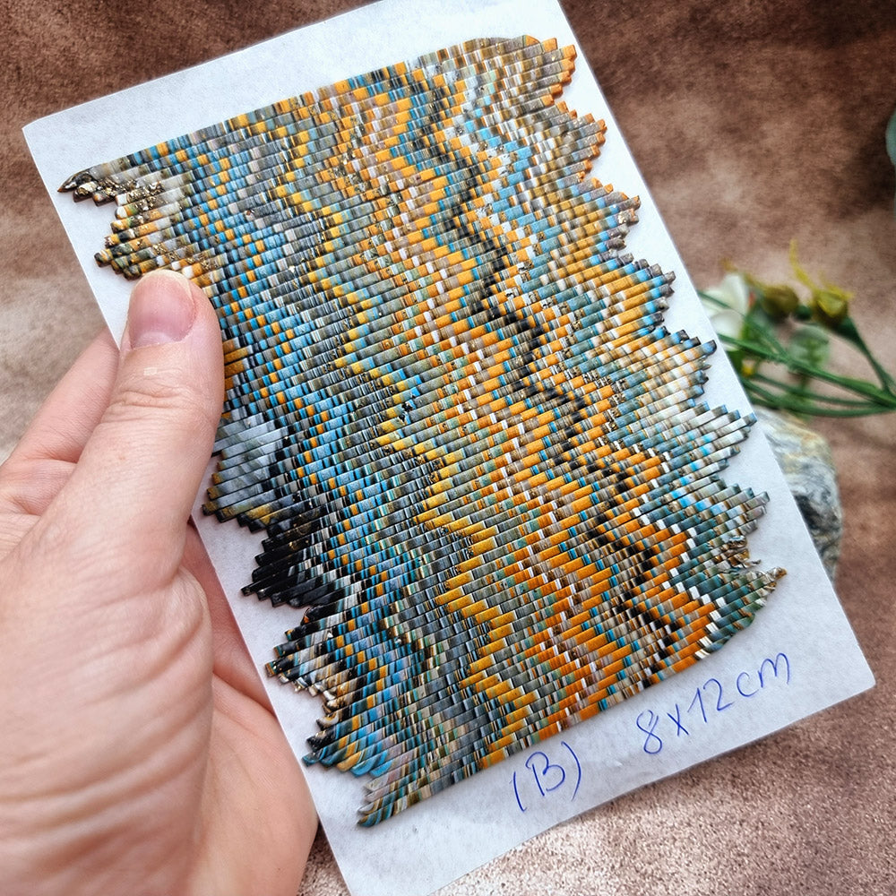 Raw Polymer Clay Veneer (B) "Amazing Bargello"