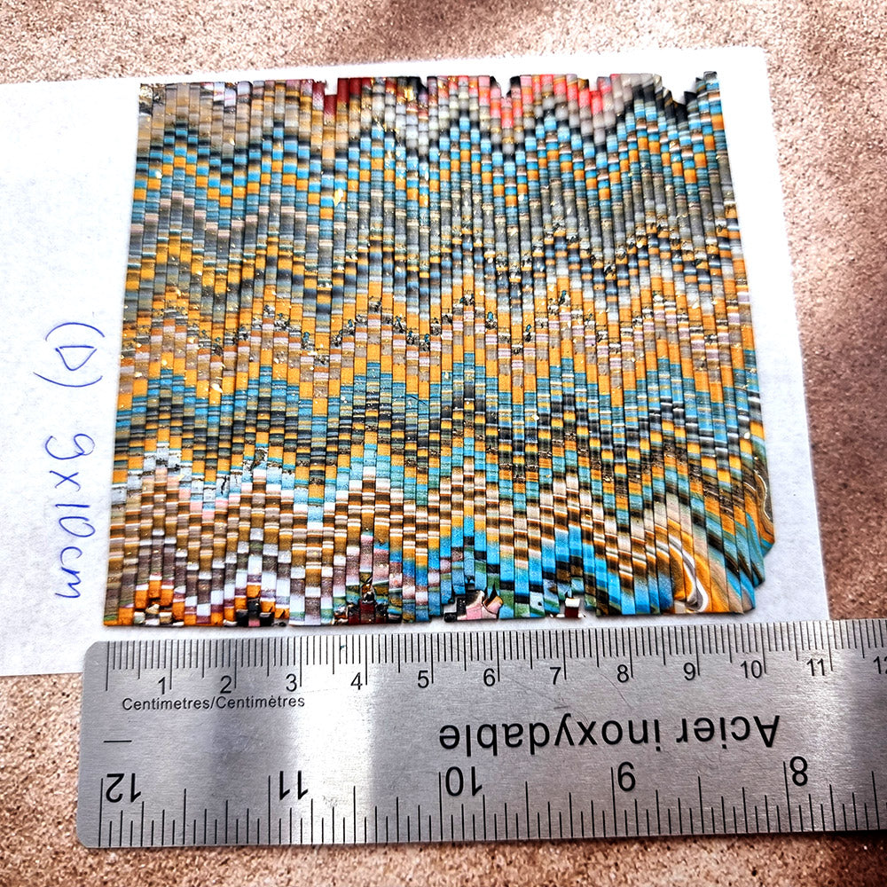 Raw Polymer Clay Veneer (D) "Amazing Bargello"