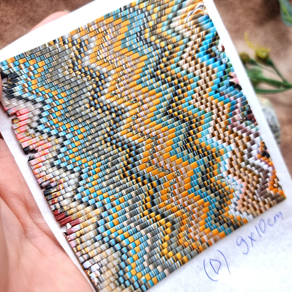 Raw Polymer Clay Veneer (D) "Amazing Bargello"