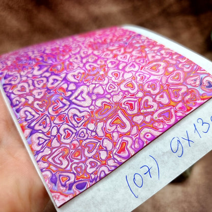 Raw Polymer Clay Veneer (07) "Valentines Day" Mokume Gane