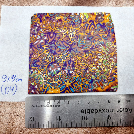 Raw Polymer Clay Veneer (04) "Colorful Painting" Mokume Gane