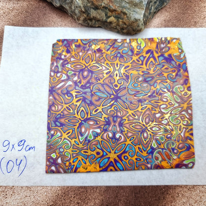Raw Polymer Clay Veneer (04) "Colorful Painting" Mokume Gane
