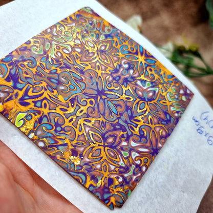 Raw Polymer Clay Veneer (04) "Colorful Painting" Mokume Gane