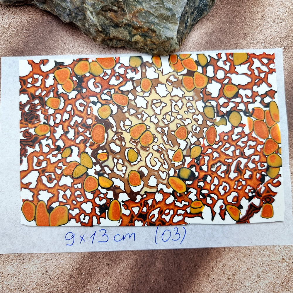 Raw Polymer Clay Veneer (03) "Colorful Painting" Mokume Gane