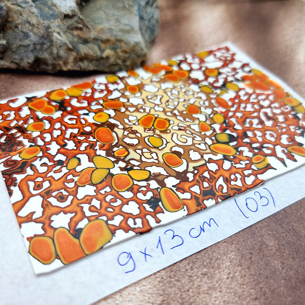 Raw Polymer Clay Veneer (03) "Colorful Painting" Mokume Gane