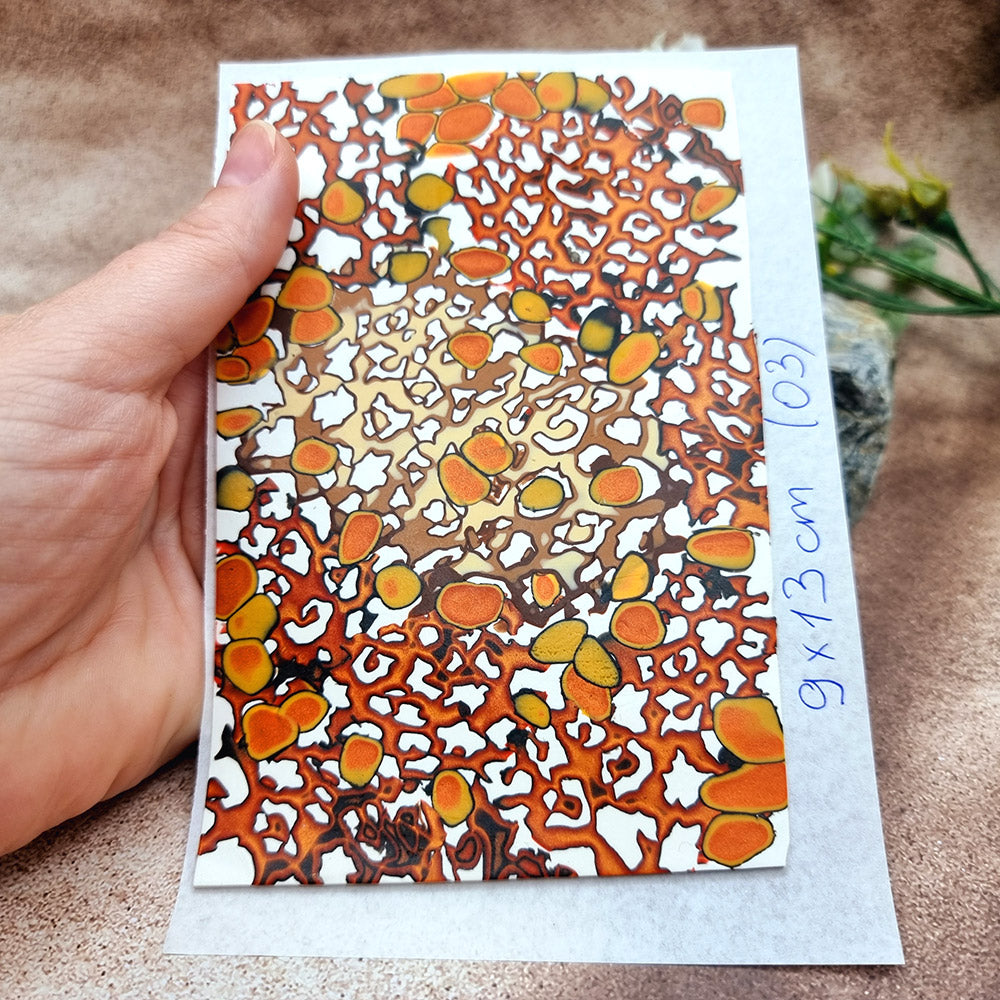 Raw Polymer Clay Veneer (03) "Colorful Painting" Mokume Gane