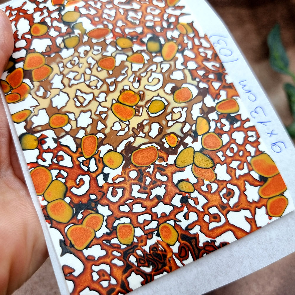 Raw Polymer Clay Veneer (03) "Colorful Painting" Mokume Gane