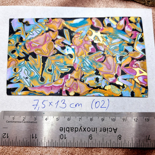 Raw Polymer Clay Veneer (02) "Colorful Painting" Mokume Gane