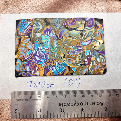 Raw Polymer Clay Veneer (01) "Colorful Painting" Mokume Gane