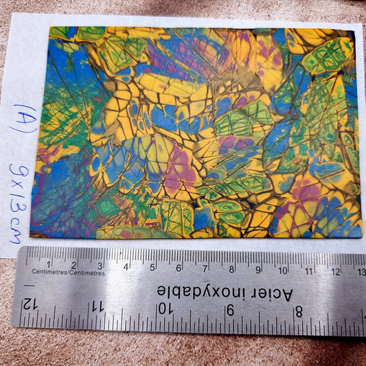 Raw Polymer Clay Veneer (A) "Labradorite Pattern"