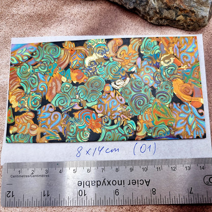 Raw Polymer Clay Veneer (01) "Colorful Patterns" Mokume Gane