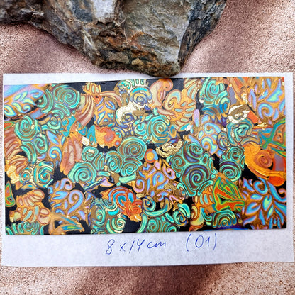 Raw Polymer Clay Veneer (01) "Colorful Patterns" Mokume Gane