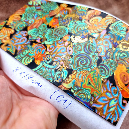 Raw Polymer Clay Veneer (01) "Colorful Patterns" Mokume Gane