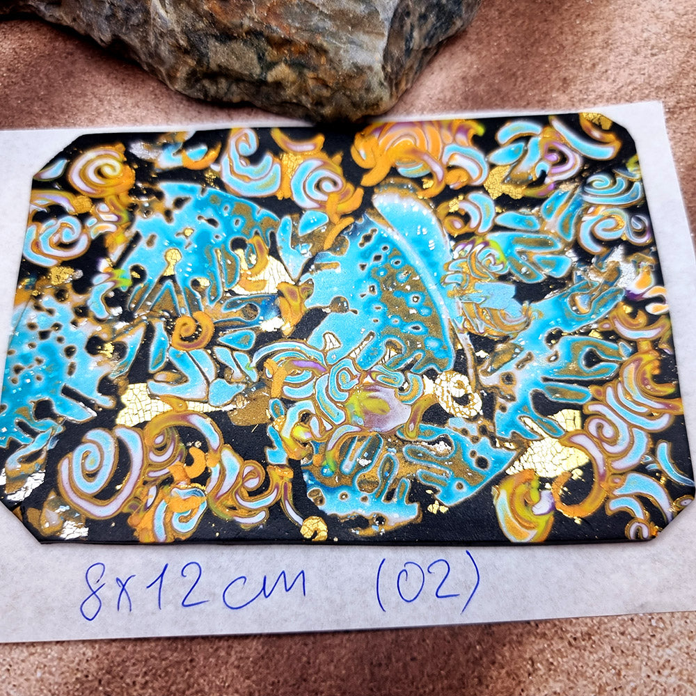Raw Polymer Clay Veneer (02) "Colorful Patterns" Mokume Gane