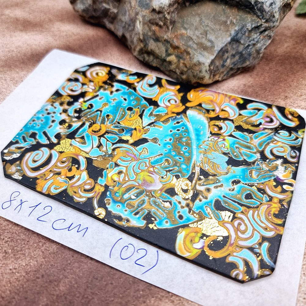 Raw Polymer Clay Veneer (02) "Colorful Patterns" Mokume Gane