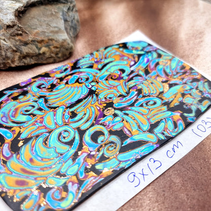 Raw Polymer Clay Veneer (03) "Colorful Patterns" Mokume Gane