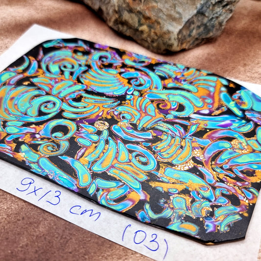 Raw Polymer Clay Veneer (03) "Colorful Patterns" Mokume Gane