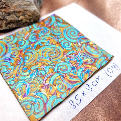 Raw Polymer Clay Veneer (04) "Colorful Patterns" Mokume Gane