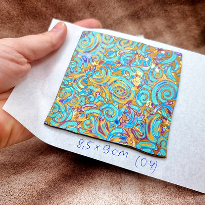 Raw Polymer Clay Veneer (04) "Colorful Patterns" Mokume Gane